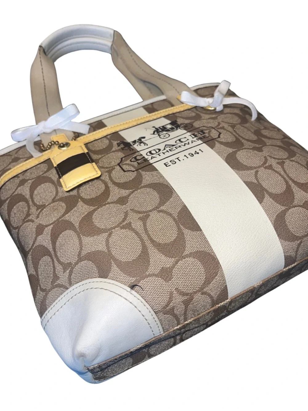 Coach Heritage Stripe Tote - Picture 11 of 17